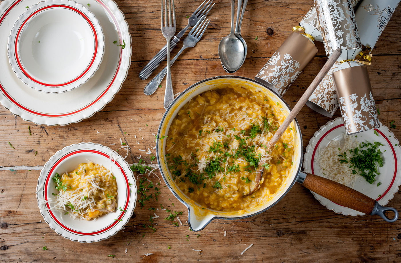 William Drabble's pumpkin and turkey risotto