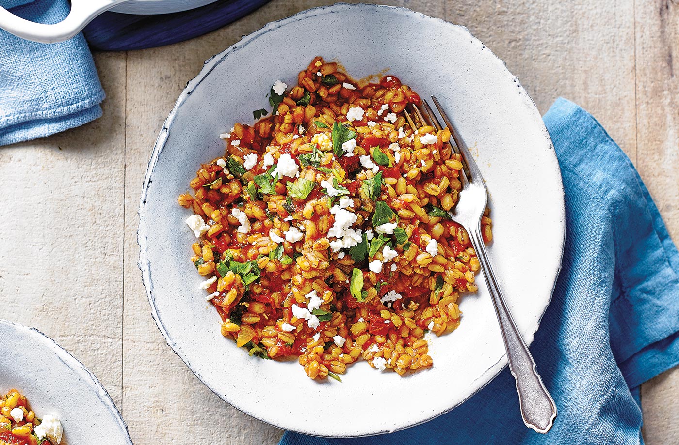 Pearl barley and tomato risotto