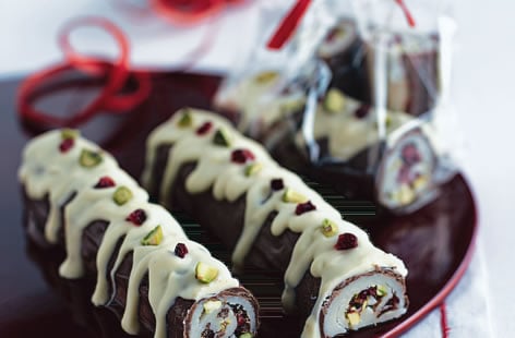 Image of "Pistachio and marzipan logs"