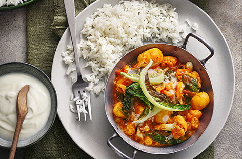 Image of "Potato, cauliflower and spinach tikka masala"