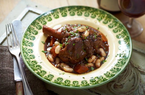 Image of "Slow-cooker lamb shanks with white beans"