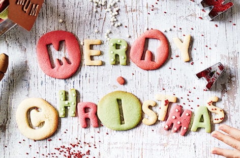Image of "Merry Christmas cookie letters"