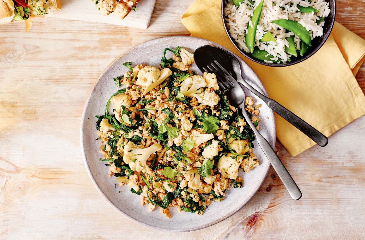 Sticky cauliflower and turkey mince