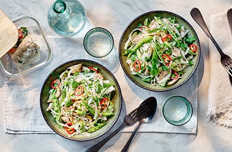 Image of "Shredded chicken noodle salad"