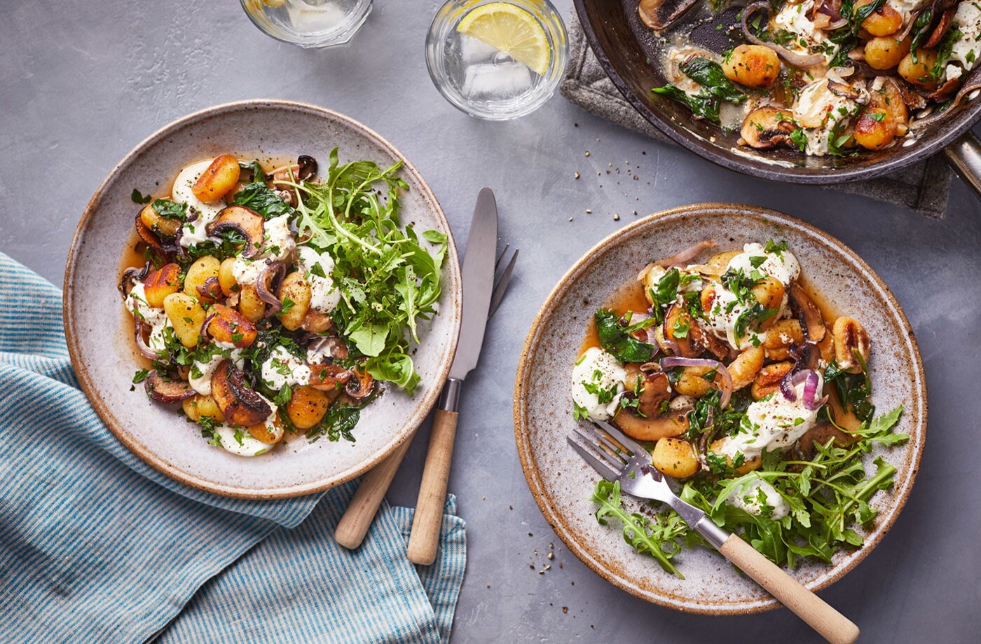 Garlicky mushroom gnocchi
