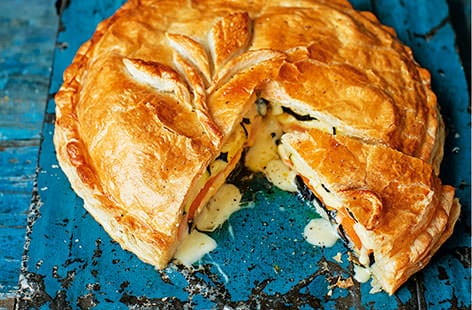 Image of "Baked Camembert and vegetable pie"