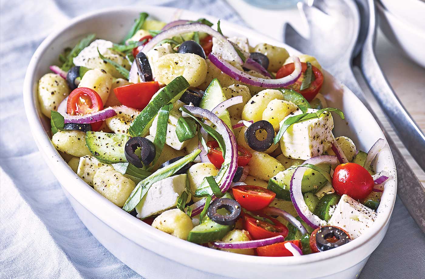 Greek-style gnocchi salad