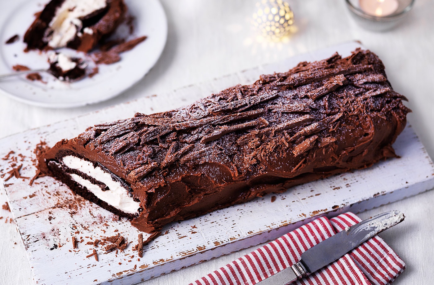 Chocolate yule log
