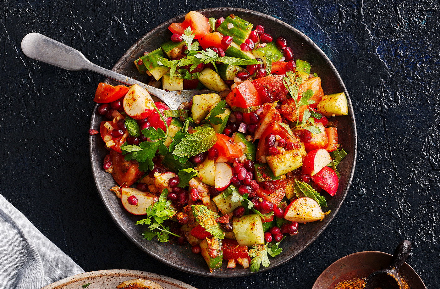 Ras el hanout chopped salad
