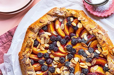 Image of "Nectarine, blueberry and almond galette"