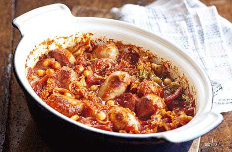 Image of "Chorizo, cabbage and chickpea stew"