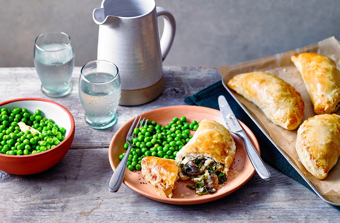 Cheese and mushroom pasties