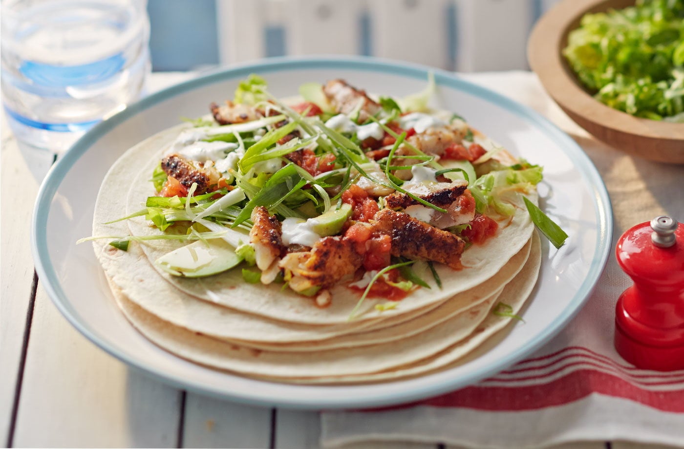 Cajun-spiced fish tacos