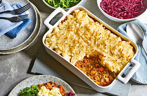 Beef and lentil cottage pie