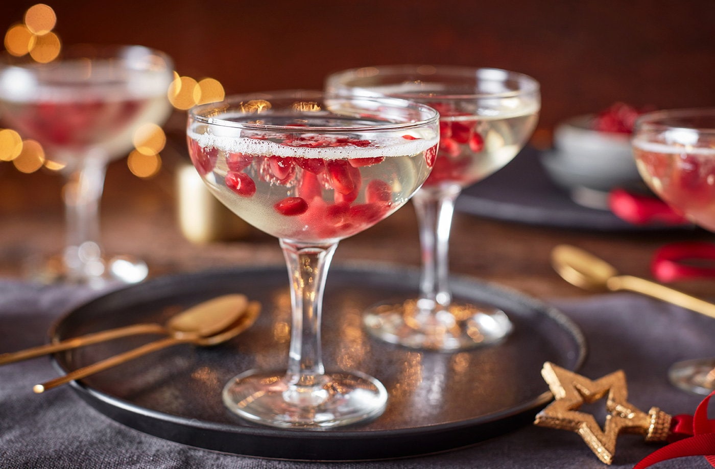 Prosecco and pomegranate jellies