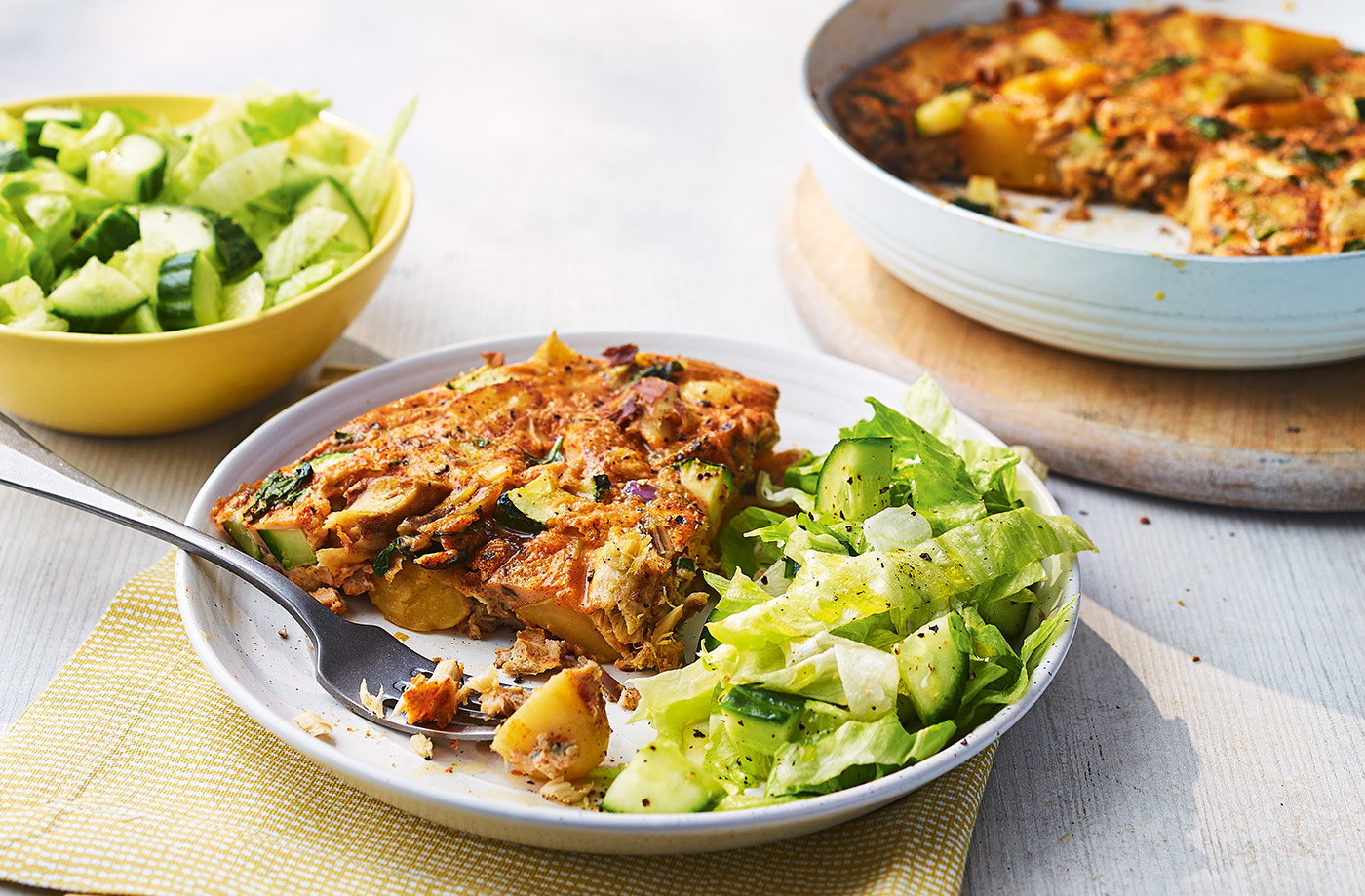 Mackerel and courgette frittata
