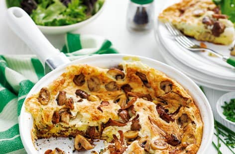 Image of "Souffléd mushroom and chive omelette"