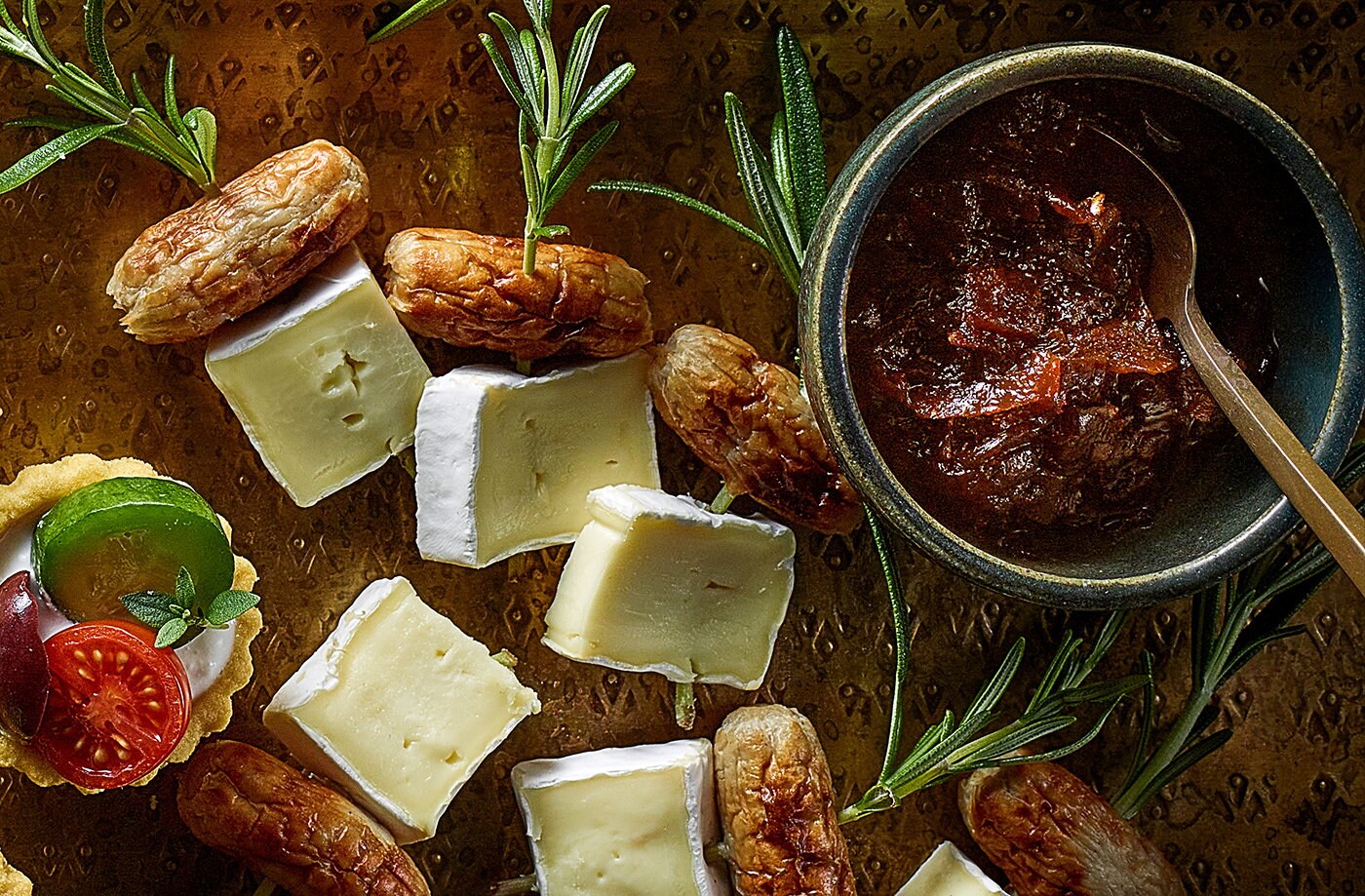 Brie and sausage rosemary sticks