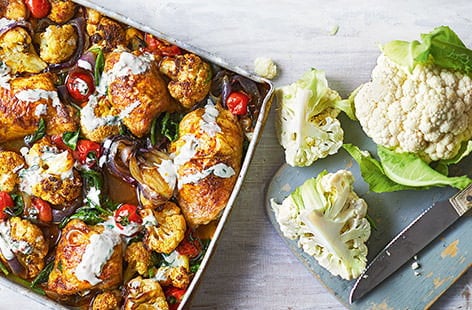 Image of "Spiced chicken and cauliflower traybake"