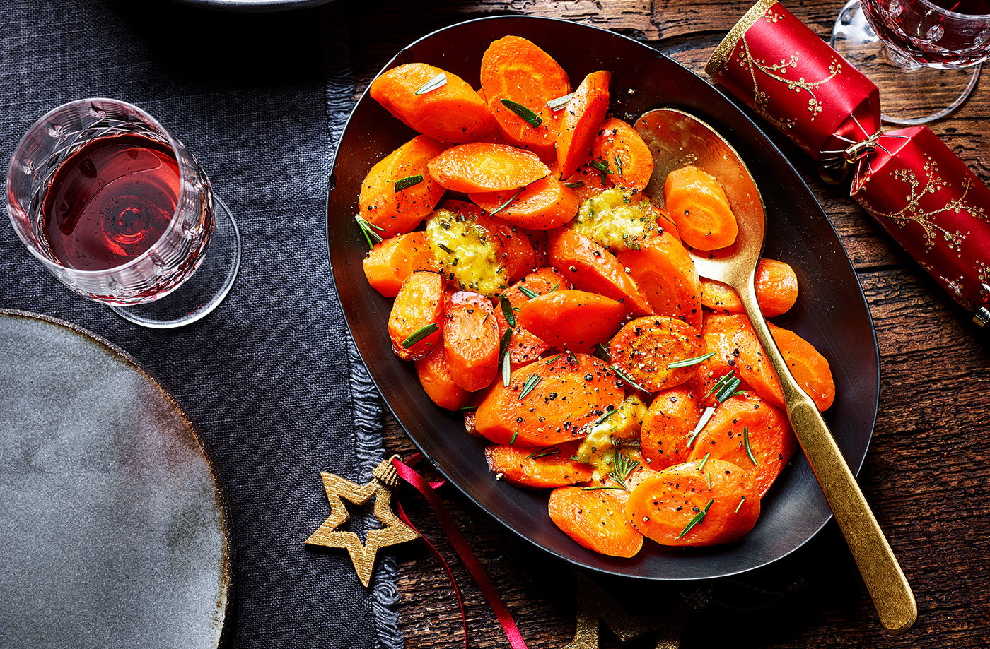 Roasted carrots with honey and orange butter