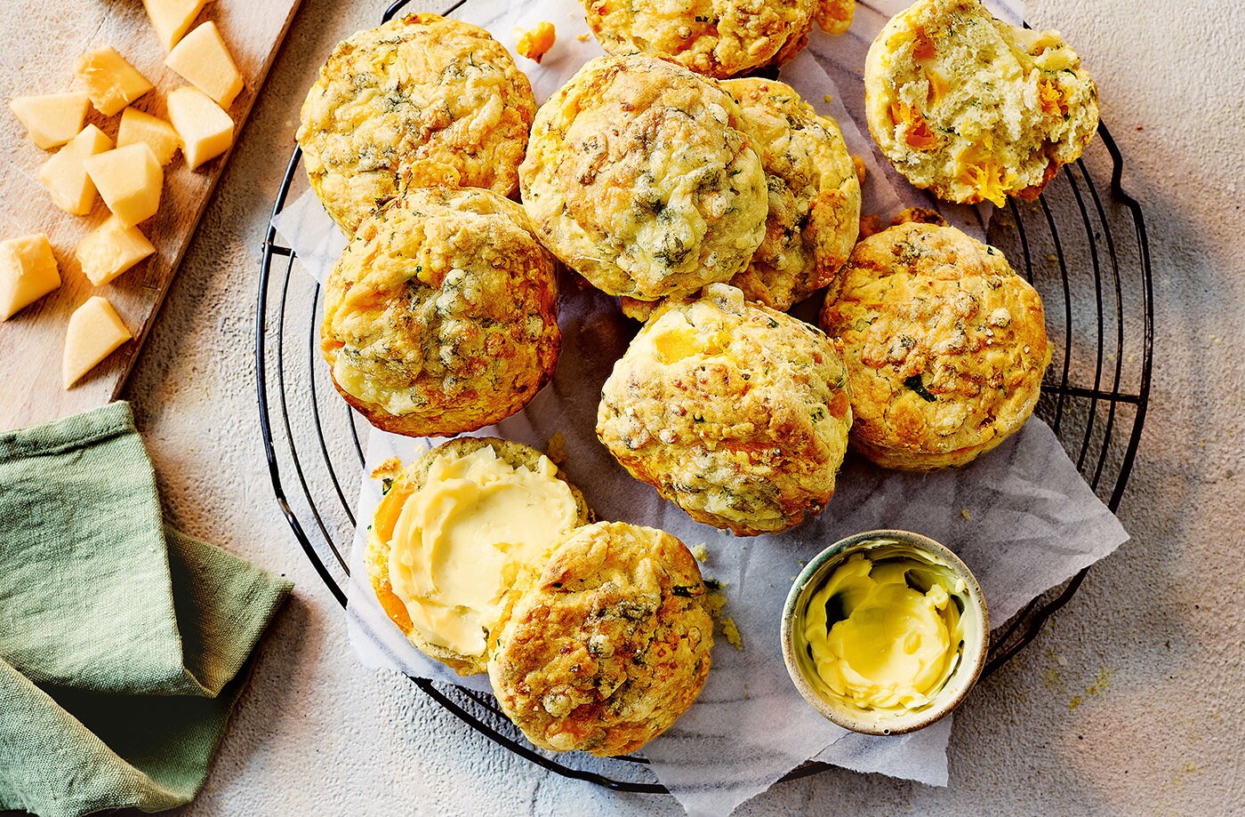 Pumpkin and blue cheese scones