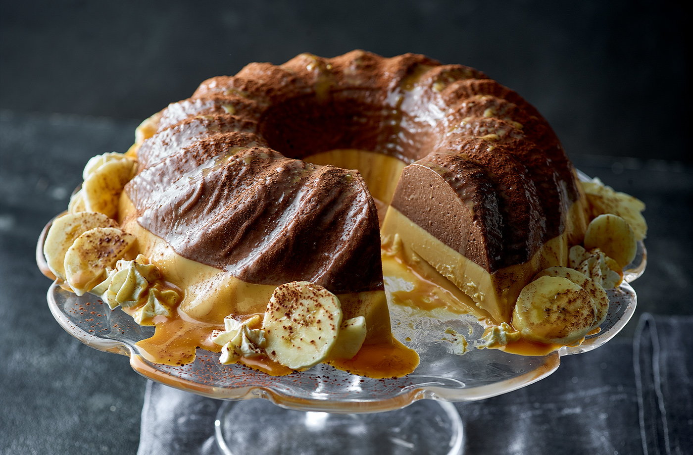 Chocolate banoffee blancmange