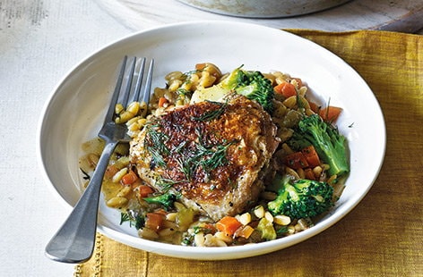 Image of "One-pot chicken and orzo bake"