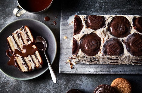 Image of "Jaffa cake ice cream loaf"