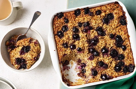 Image of "Blueberry and banana baked oats"