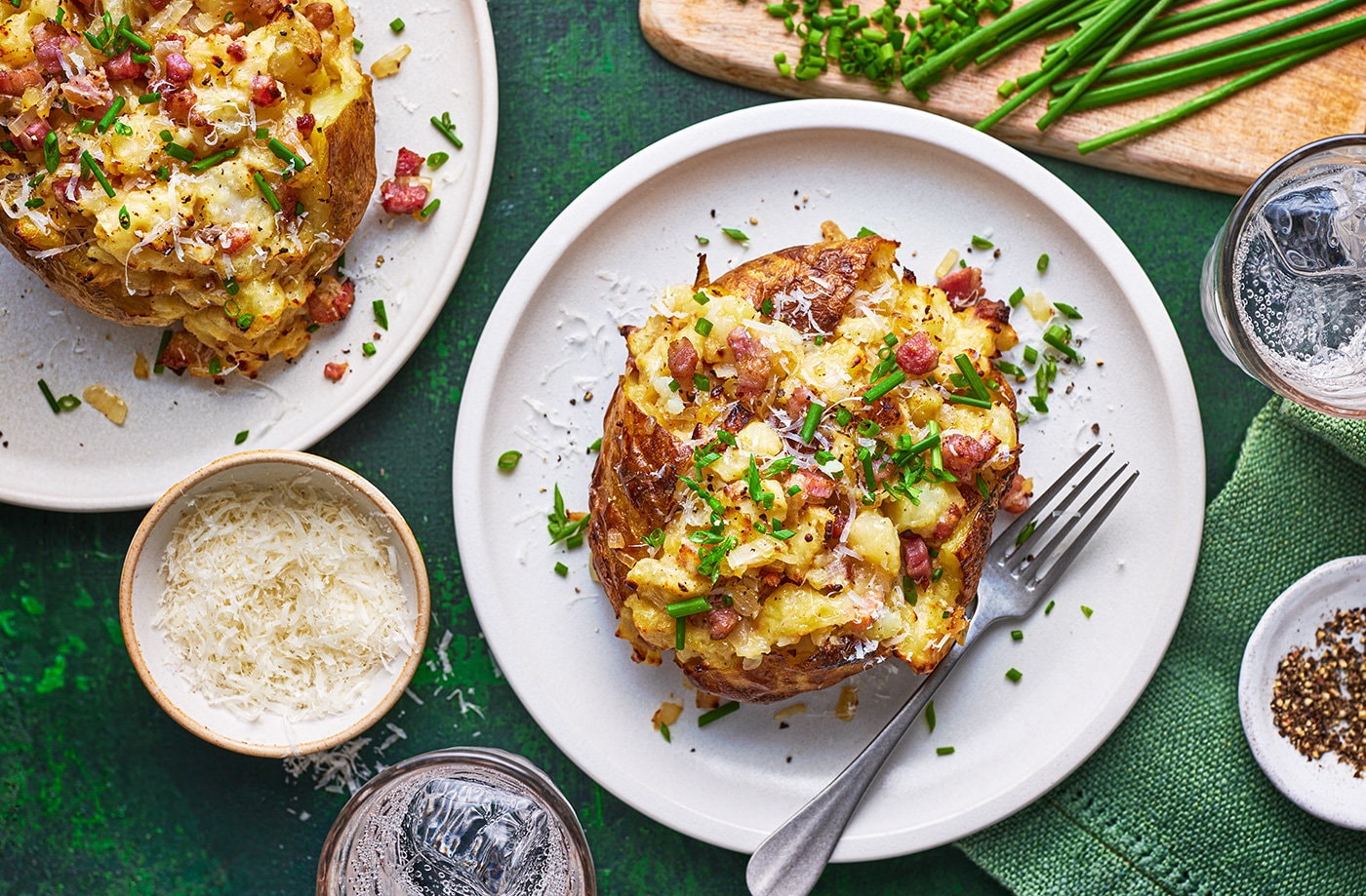 Carbonara jacket potatoes