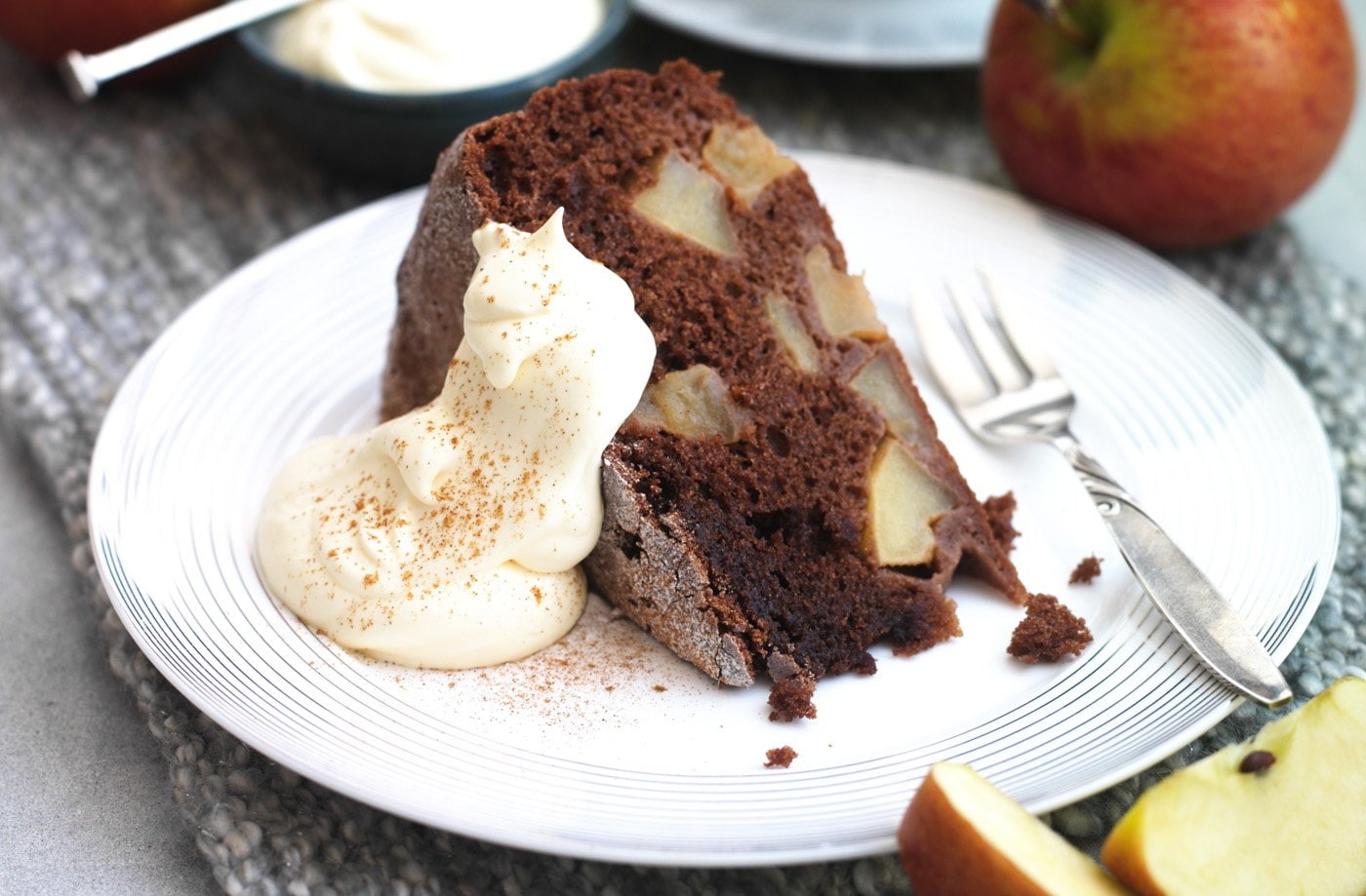 Spiced dark apple cake