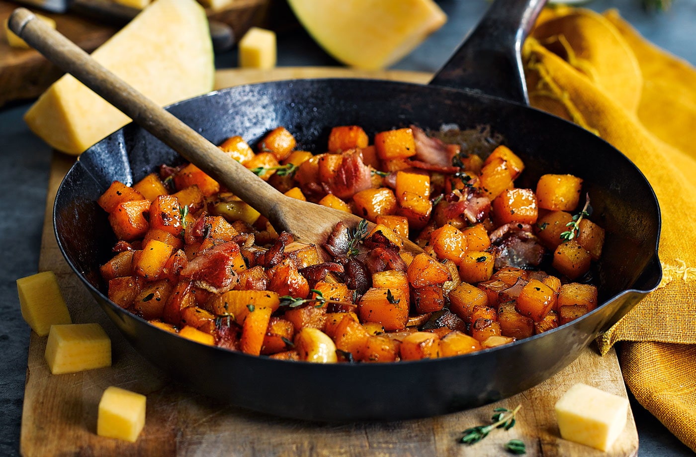 Sweet and sour swede with bacon