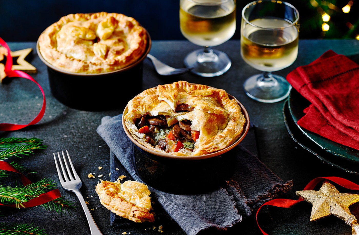 Christmas vegetable and Stilton pies