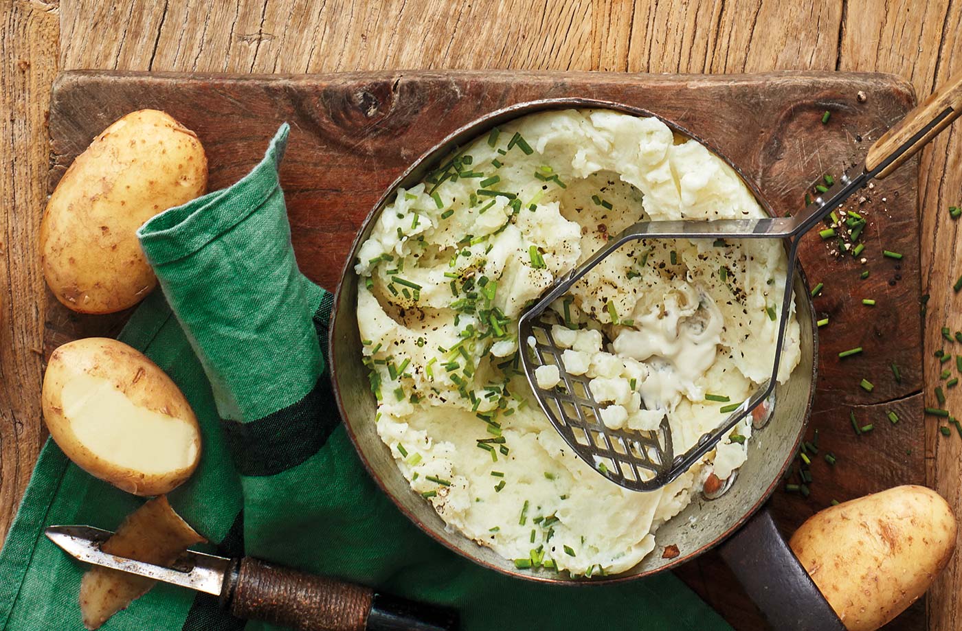 Soured cream and chive mashed potatoes