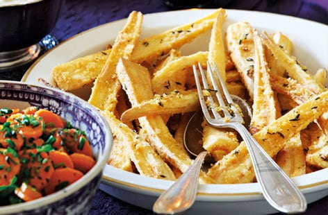 Thyme and Parmesan roast parsnips