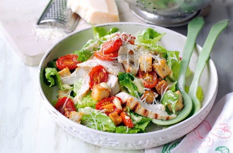 Image of "Caesar salad with roasted tomatoes"