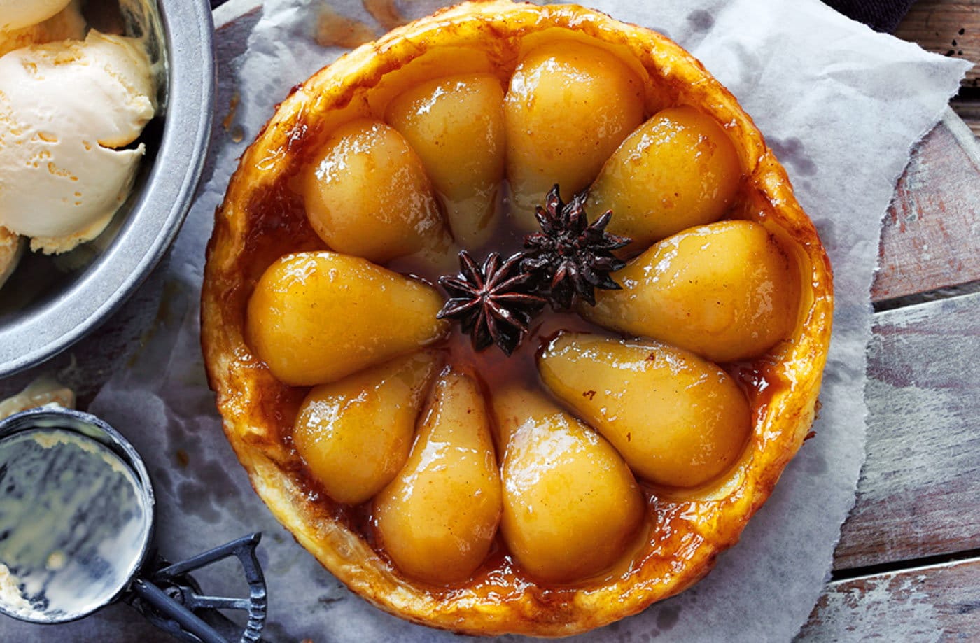 Pear, cinnamon and star anise tarte Tatin