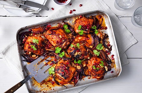 Image of "Sticky pomegranate chicken "