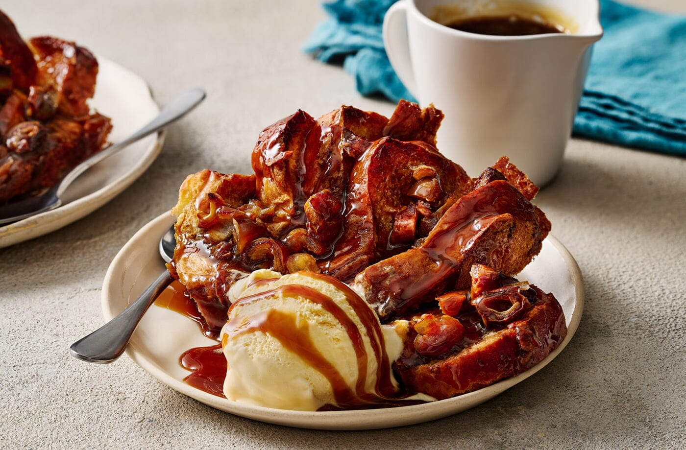 Sticky toffee bread and butter pudding