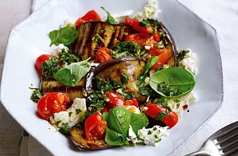 Image of "Grilled aubergine and tomato salad "