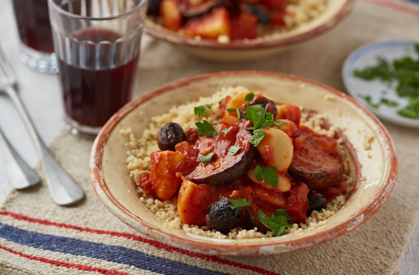 Aubergine and olive stifado