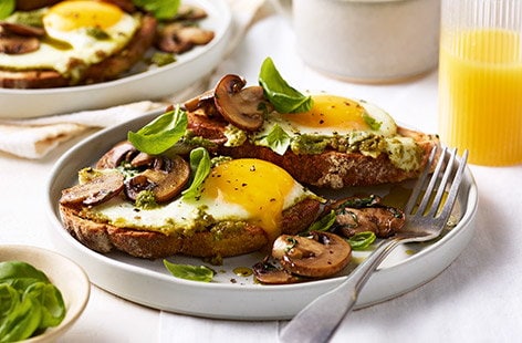Image of "Pesto eggs on toast"