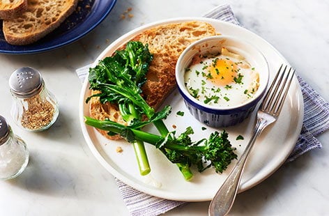 Image of "Baked eggs with smoked haddock"