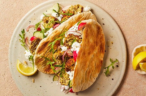 Image of "Edamame and chickpea falafel bites"