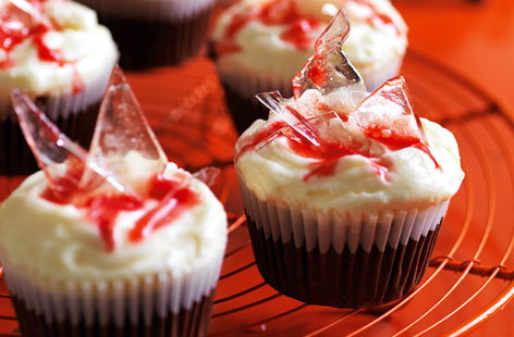 Image of "Red velvet broken glass cupcakes"