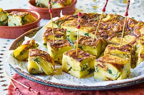 Image of "Artichoke, potato and spinach tortilla"