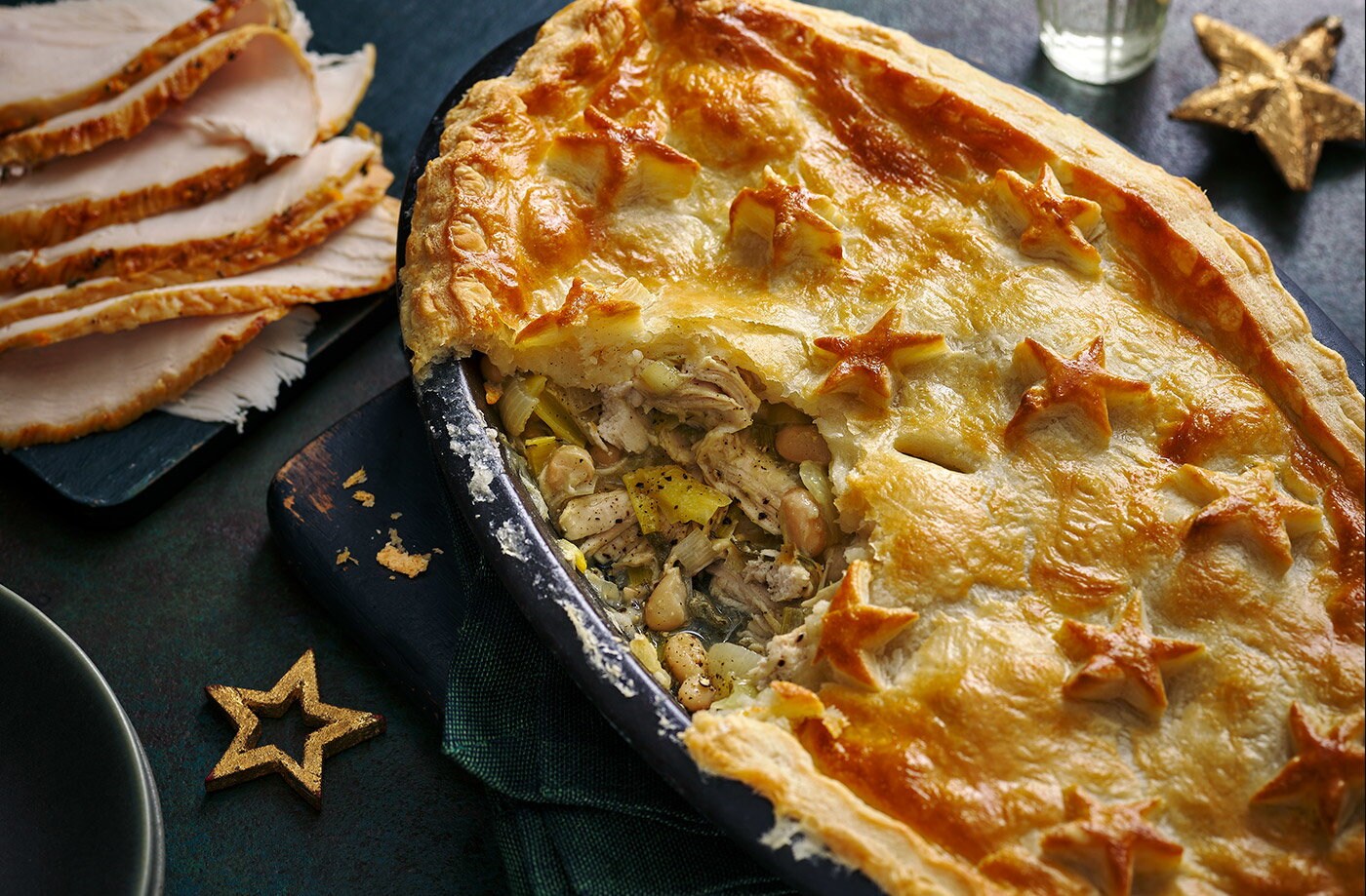 Turkey and cannellini pie