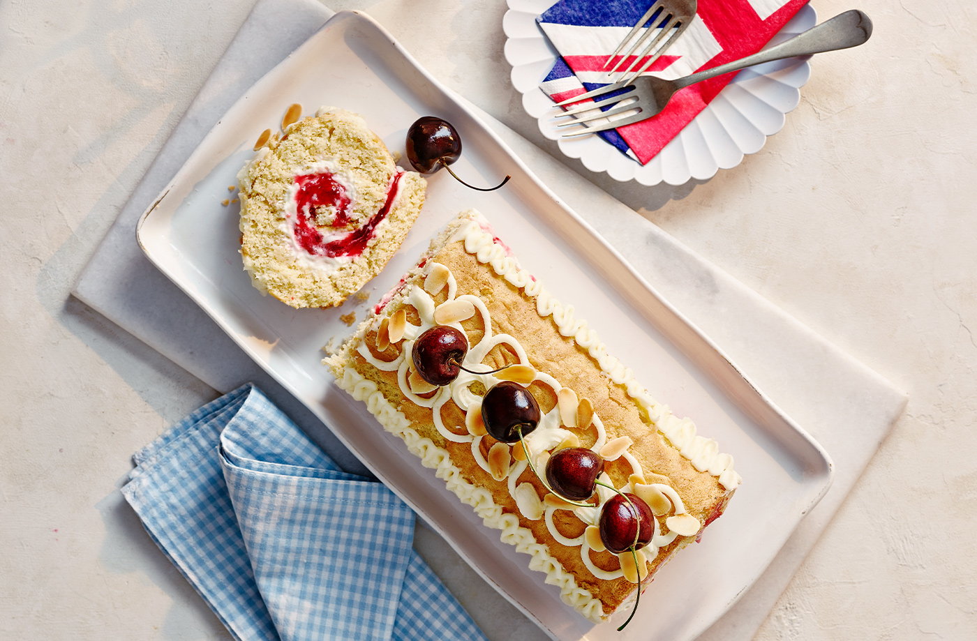 Cherry Bakewell Swiss roll