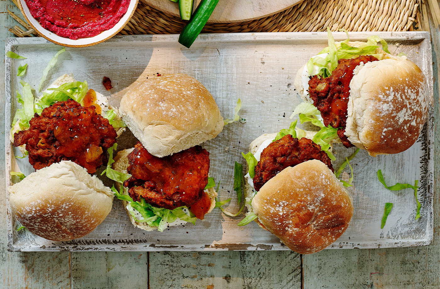 Onion bhaji burgers