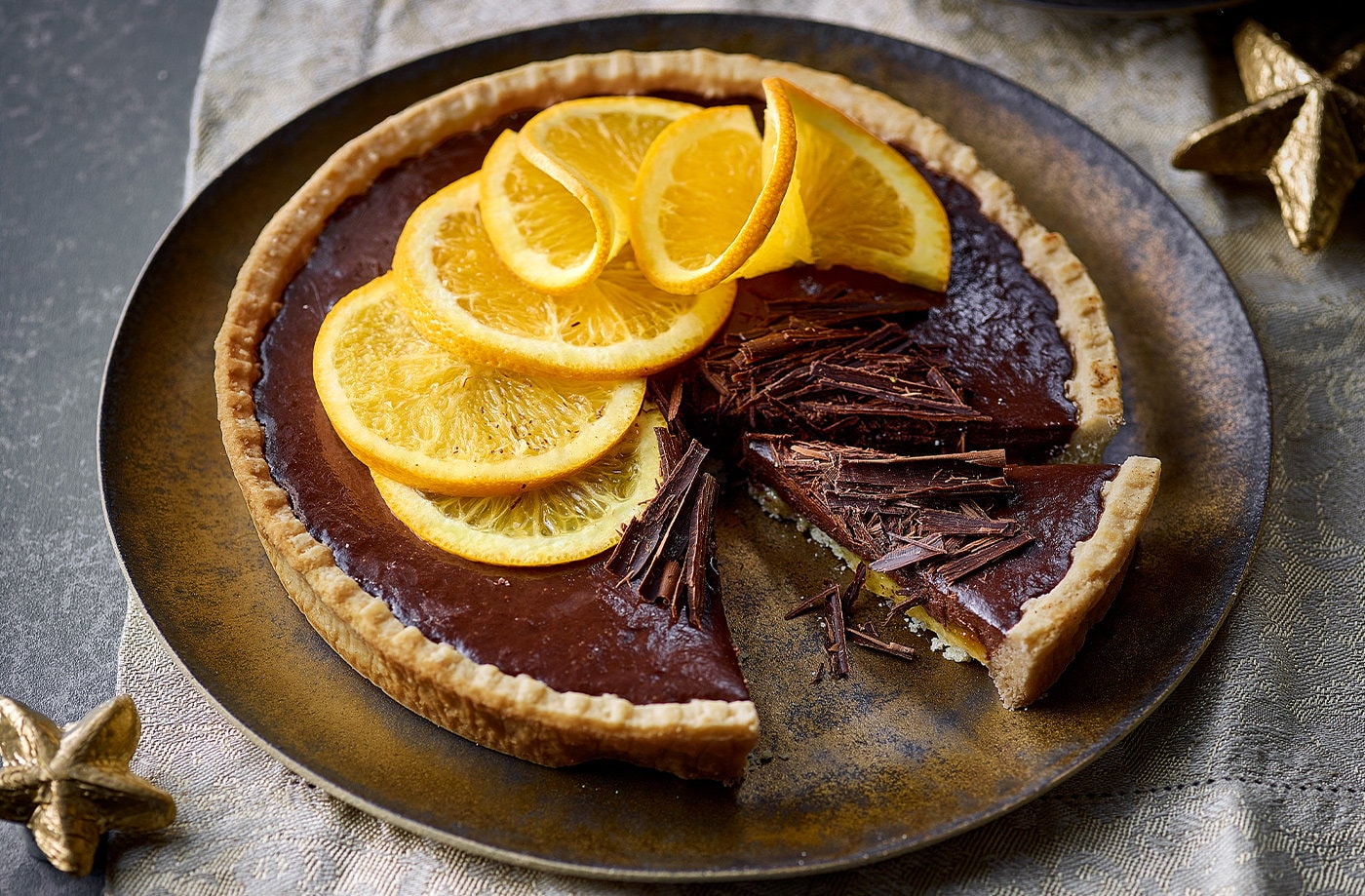 Microwave chocolate orange tart